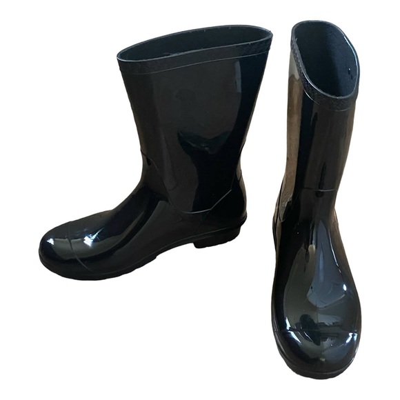 UGG Sienna Waterproof Rain Boots Women's US 10 Shiny Black Rubber - Picture 8 of 12
